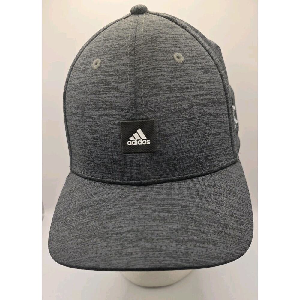 Adidas Golf Heathered Gray Patch‎ Hat Strapback Cap GBC Apparel Size L/XL A-Flex